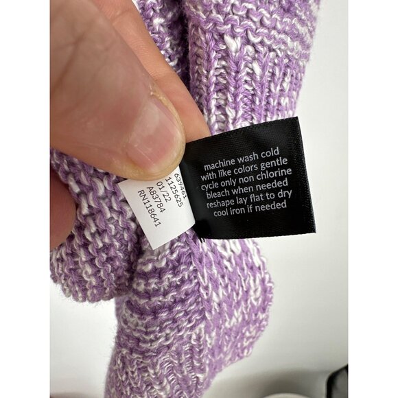 Lane Bryant Purple & White Open Front Cardigan With Button Detail Size 22/24 - Picture 7 of 9